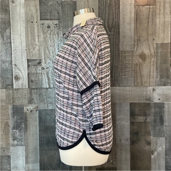 NWT! Max Studio knit pastel plaid mock sweater medium Softgirl gorpcore feminine - Picture 9 of 13